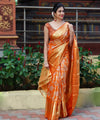 Orange Jacquard Silk Saree | Ethnic Wear for Women