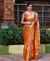 Orange Jacquard Silk Saree | Ethnic Wear for Women