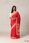 Orange Jacquard Silk Saree | Traditional Wedding Wear