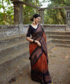 Orange Jacquard Silk Saree | Wedding & Reception Wear