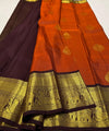 Orange Kanjivaram Silk Saree | Ethnic Wear for Women