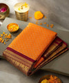 Orange Kanjivaram Silk Saree | Traditional Wedding Wear