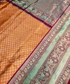 Orange Kanjivaram Silk Saree | Traditional Wedding Wear