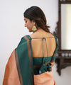 Orange Kanjivaram Silk Saree | Traditional Zari Weave