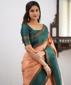 Orange Kanjivaram Silk Saree | Traditional Zari Weave