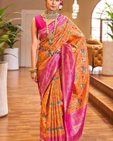 Orange Paithani Silk Saree | Festive & Party Wear