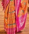 Orange Paithani Silk Saree | Festive & Party Wear