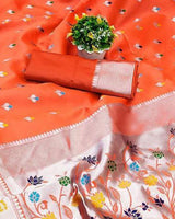 Orange Paithani Silk Saree | Traditional Wedding Wear