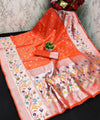 Orange Paithani Silk Saree | Traditional Wedding Wear