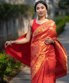 Orange Paithani Silk Saree | Wedding & Reception Wear