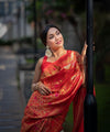 Orange Paithani Silk Saree | Wedding & Reception Wear