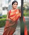 Orange Paithani Silk Saree | Wedding & Reception Wear