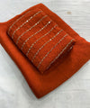 Orange Rangoli Crush Saree with Sequin Bits Blouse | RD VIAANA