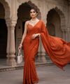 Orange Rangoli Crush Saree with Sequin Bits Blouse | RD VIAANA