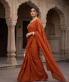 Orange Rangoli Crush Saree with Sequin Bits Blouse | RD VIAANA