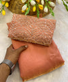 Orange Satin Bollywood Saree with Moti Work Designer Blouse | RD DIVISHA