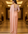 Orange Satin Bollywood Saree with Moti Work Designer Blouse | RD DIVISHA