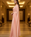 Orange Satin Bollywood Saree with Moti Work Designer Blouse | RD DIVISHA