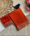 Orange Space Silk Jarkan Work Saree for Wedding & Party | RD TAMANAH