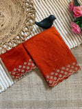 Orange Space Silk Jarkan Work Saree for Wedding & Party | RD TAMANAH