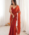 Orange Space Silk Sequin Embroidery Saree for Party Wear | RD KAVYA