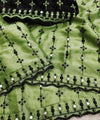 Parot Mirror Work Saree with Floral Embroidery Border | RD HEMANI