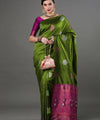 Parrot Banarasi Silk Saree | Traditional Wedding Wear