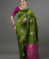 Parrot Banarasi Silk Saree | Traditional Wedding Wear