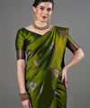 Parrot Banarasi Silk Saree | Wedding & Festive Wear