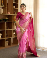 Pastel Pink Banarasi Silk Saree | Ethnic Wear for Women