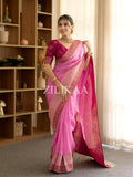 Pastel Pink Banarasi Silk Saree | Ethnic Wear for Women