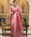 Peach Banarasi Silk Saree | Ethnic Wear for Women
