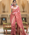 Peach Banarasi Silk Saree | Ethnic Wear for Women
