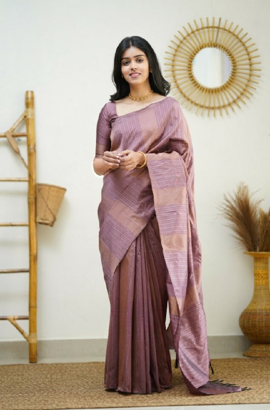 Peach Banarasi Silk Saree | Festive & Party Wear detail view
