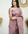 Peach Banarasi Silk Saree | Festive & Party Wear