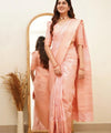 Peach Banarasi Silk Saree | Wedding & Reception Wear