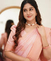 Peach Banarasi Silk Saree | Wedding & Reception Wear