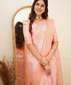 Peach Banarasi Silk Saree | Wedding & Reception Wear