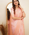 Peach Banarasi Silk Saree | Wedding & Reception Wear