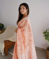 Peach Cotton Saree | Ethnic Wear for Women