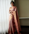Peach Jacquard Silk Saree | Bridal & Festive Wear