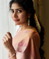 Peach Jacquard Silk Saree | Bridal & Festive Wear