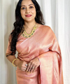 Peach Jacquard Silk Saree | Rich Zari Border Saree