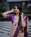 Peach Jacquard Silk Saree | Traditional Wedding Wear
