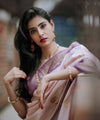 Peach Jacquard Silk Saree | Traditional Wedding Wear