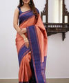 Peach Kanjivaram Silk Saree | Traditional Zari Weave