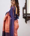 Peach Kanjivaram Silk Saree | Traditional Zari Weave