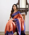 Peach Kanjivaram Silk Saree | Traditional Zari Weave