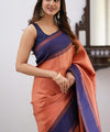 Peach Kanjivaram Silk Saree | Traditional Zari Weave
