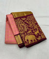 Peach Kanjivaram Silk Saree | Wedding & Reception Wear